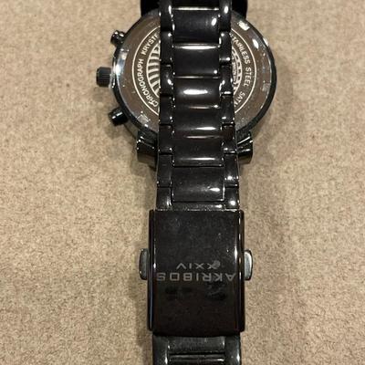 Small & Large Akribos XXIV black tone watch