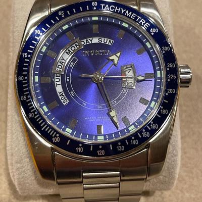 Blue dial Invicta watch mens