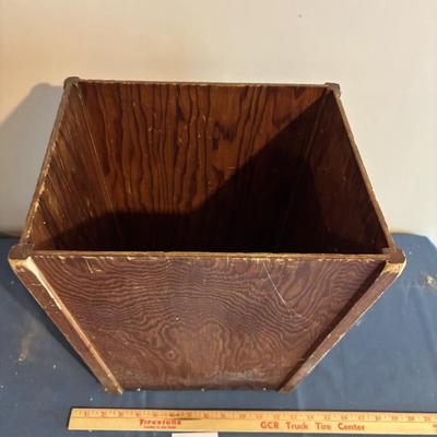 Vintage Wooden Trash Can