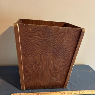 Vintage Wooden Trash Can