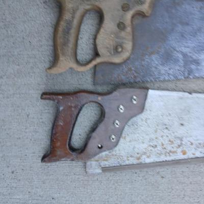 Lot of 4 Vintage Hand Saws – Mixed Condition
