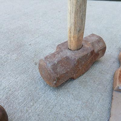 Vintage Tool Lot – 2 Sledgehammers & Hand Saw