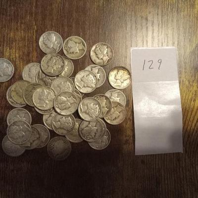 36 mercury dimes-2 barber