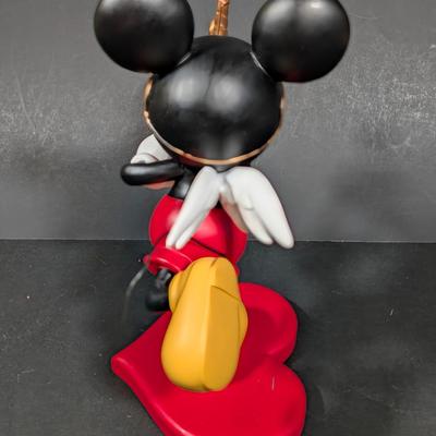 LOT 2B: Valentine Home Decor, Disney Store Exclusive Rare Mickey Mouse Cupid In Love Figurine, Heart Kitchen Towel, Table Runner,...