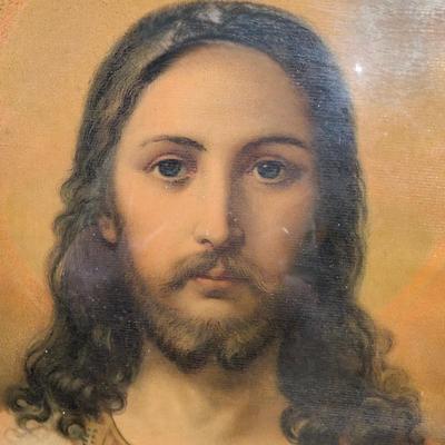 LOT 5B: Vintage/Antique Immaculate Heart Of Mary & Jesus Sacred Heart Framed Prints