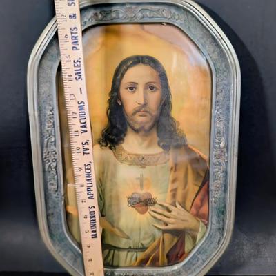 LOT 5B: Vintage/Antique Immaculate Heart Of Mary & Jesus Sacred Heart Framed Prints