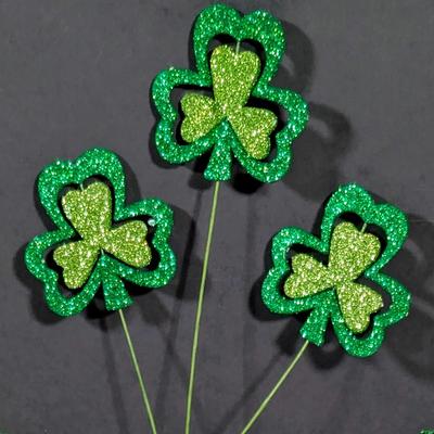 LOT 6B: Large Assortment Of St. Patrick's Day Home Decor, Kitchen Towels, Melamine Shamrock Plate, Ceramic Leprechaun Tea Light...