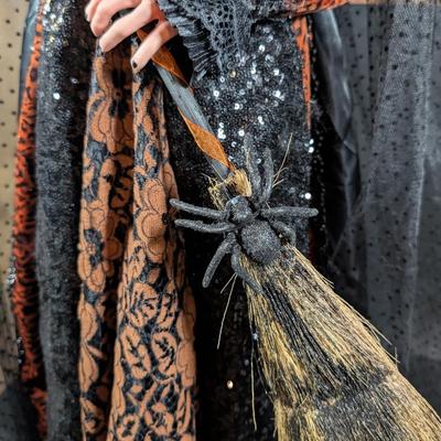 LOT 8B: Large Assortment Of Halloween Home Decor, Beautifully Made Witch Over 3 Ft. Tall, Ceramic Pumpkins, Mickey Mouse & Glass...