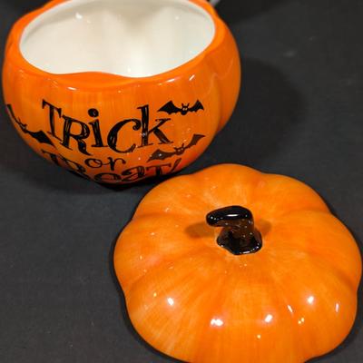 LOT 8B: Large Assortment Of Halloween Home Decor, Beautifully Made Witch Over 3 Ft. Tall, Ceramic Pumpkins, Mickey Mouse & Glass...