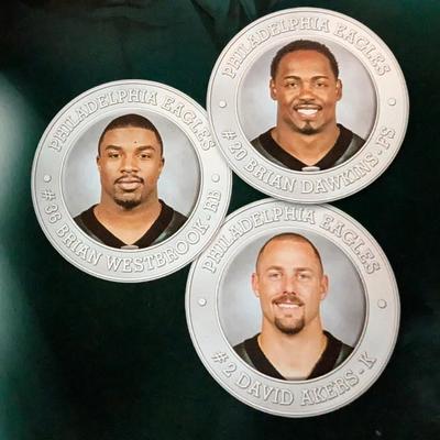 LOT 12B: 2005 Philadelphia Eagles Legends Medallion Collection, Complete Set Of All 25 Medallions & A Spare Collection Album