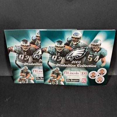 LOT 12B: 2005 Philadelphia Eagles Legends Medallion Collection, Complete Set Of All 25 Medallions & A Spare Collection Album