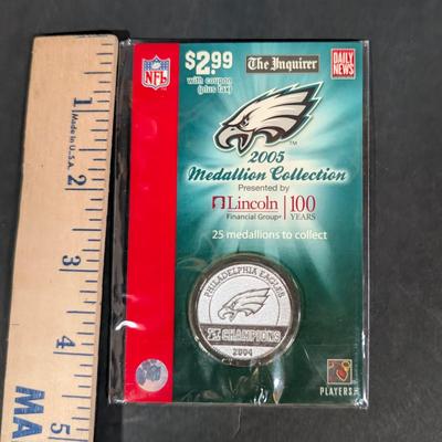 LOT 12B: 2005 Philadelphia Eagles Legends Medallion Collection, Complete Set Of All 25 Medallions & A Spare Collection Album