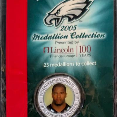 LOT 12B: 2005 Philadelphia Eagles Legends Medallion Collection, Complete Set Of All 25 Medallions & A Spare Collection Album