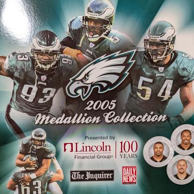 LOT 12B: 2005 Philadelphia Eagles Legends Medallion Collection, Complete Set Of All 25 Medallions & A Spare Collection Album