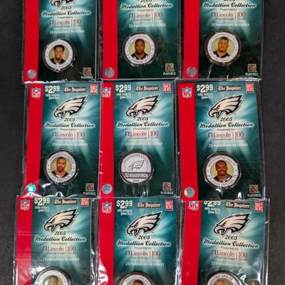 LOT 12B: 2005 Philadelphia Eagles Legends Medallion Collection, Complete Set Of All 25 Medallions & A Spare Collection Album