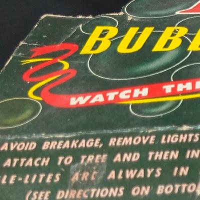 LOT 15B: Christmas Home Decor, Lighted Faux Flocked Tree, Lights Worked When Tested At Time Of Photo, 2 Sets of Nostalgic Inspired Bubble...