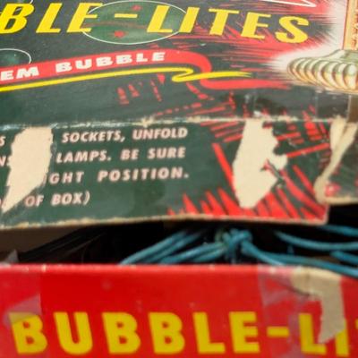 LOT 15B: Christmas Home Decor, Lighted Faux Flocked Tree, Lights Worked When Tested At Time Of Photo, 2 Sets of Nostalgic Inspired Bubble...