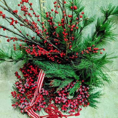 LOT 15B: Christmas Home Decor, Lighted Faux Flocked Tree, Lights Worked When Tested At Time Of Photo, 2 Sets of Nostalgic Inspired Bubble...