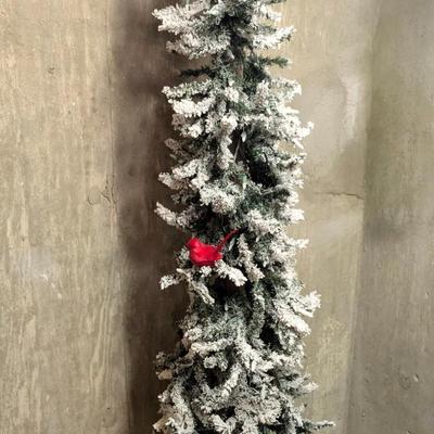 LOT 15B: Christmas Home Decor, Lighted Faux Flocked Tree, Lights Worked When Tested At Time Of Photo, 2 Sets of Nostalgic Inspired Bubble...