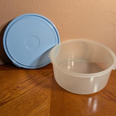 LOT 19L: Kitchen Ware, Large Stainless Steel Stock Pot, Crock Pot Model: SCV603 R Not Tested, Opaque Tupperware, Large & Smaller...