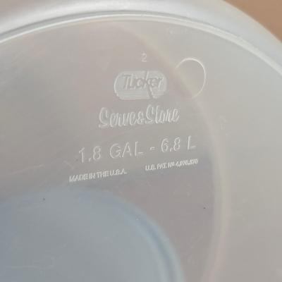 LOT 19L: Kitchen Ware, Large Stainless Steel Stock Pot, Crock Pot Model: SCV603 R Not Tested, Opaque Tupperware, Large & Smaller...