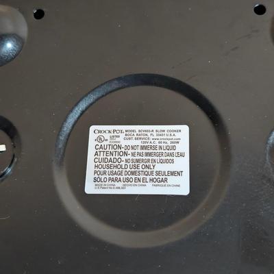 LOT 19L: Kitchen Ware, Large Stainless Steel Stock Pot, Crock Pot Model: SCV603 R Not Tested, Opaque Tupperware, Large & Smaller...