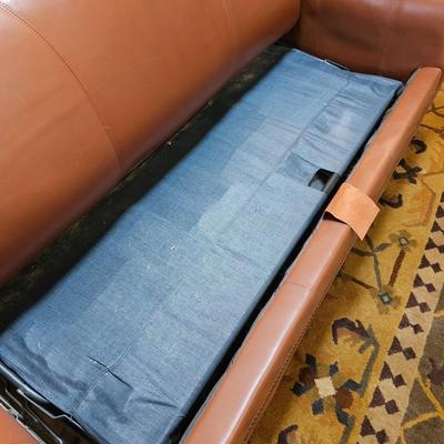 Classic Leather Chocolate Brown Leather Sleeper Sofa (LR-JS)