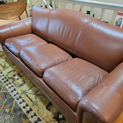 Classic Leather Chocolate Brown Leather Sleeper Sofa (LR-JS)