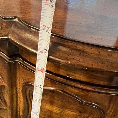 Vintage White Furniture French Provincial Style Walnut Bombe Accent Chest