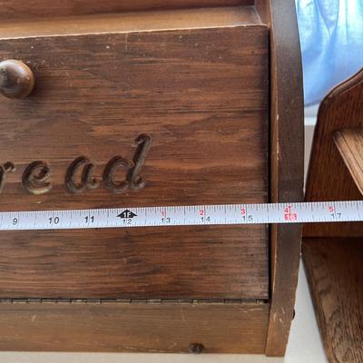 Wood Kitchen Decorative Lot - Bread Box, Wall Lamp, Trivets