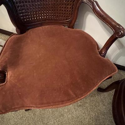 2 Vintage Caned Arm Chairs