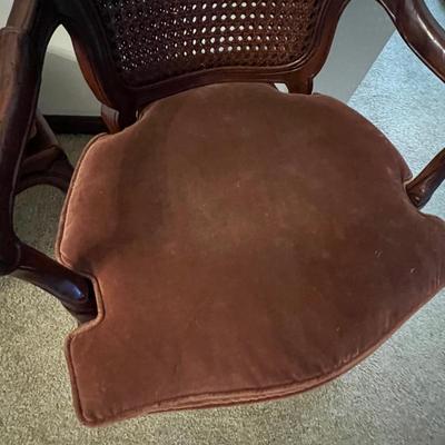 2 Vintage Caned Arm Chairs