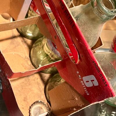 Lot 9 Vintage Broncos Coke Bottles in case