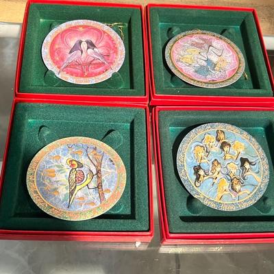Lot 13 Lot of 4 Brass disk scenes