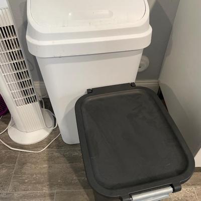 Fans and garbage cans