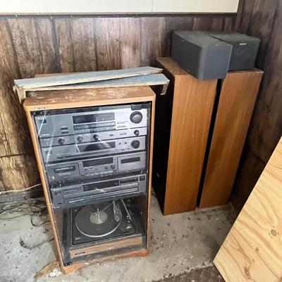 Lot 37 Stereo in cabinet