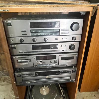 Lot 37 Stereo in cabinet