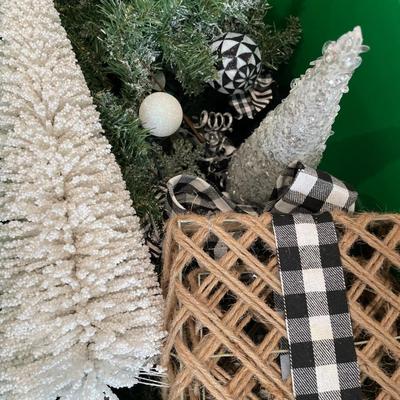 Cream and silver decor with greenery 2 totes