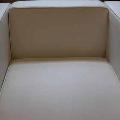 White Faux Leather White Accent Club Chair (1 of 2)