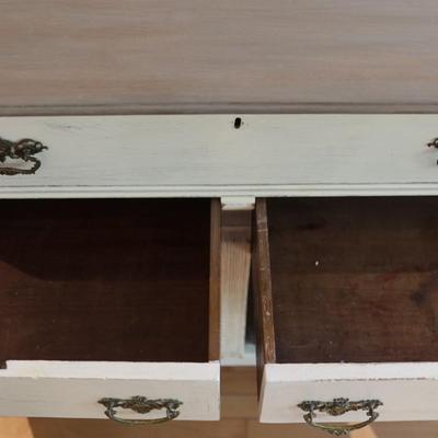 Vintage White Painted Buffet with Decorative Carvings