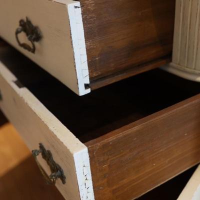Vintage White Painted Buffet with Decorative Carvings