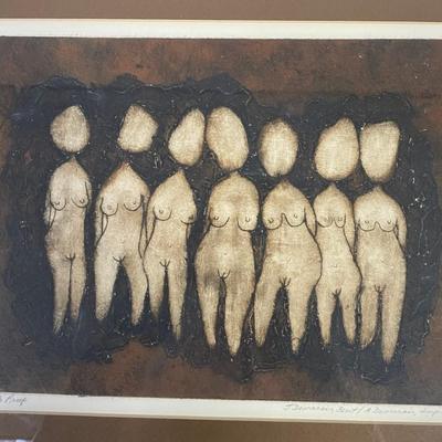Sale Photo Thumbnail #345: Three dimensional and intaglio print.  Framed and matted.  Signed artist proof.
Print is 10.5 x 8 inches.  
Retails at $175