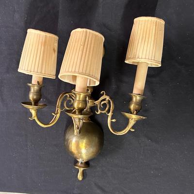 Vintage brass Leviton wall sconce