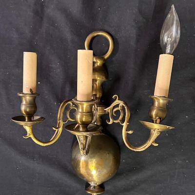 Vintage brass Leviton wall sconce