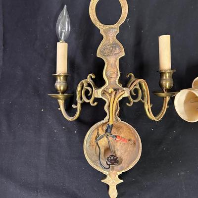 Vintage brass Leviton wall sconce