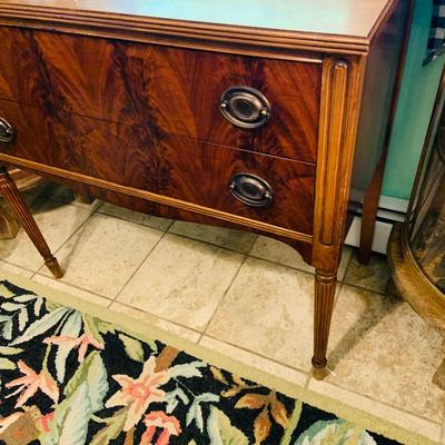 LOT 1: Vintage/ Antique Wood Two Drawer Buffet