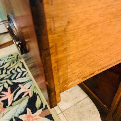 LOT 1: Vintage/ Antique Wood Two Drawer Buffet