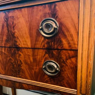 LOT 1: Vintage/ Antique Wood Two Drawer Buffet