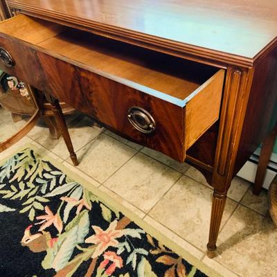 LOT 1: Vintage/ Antique Wood Two Drawer Buffet