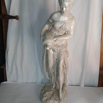 Vintage Classical Garden Statue – Lady with Urn, Composite Stone Finish